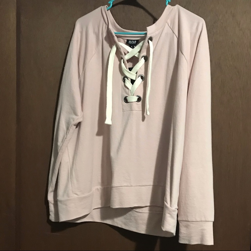 a.n.a lace up sweater